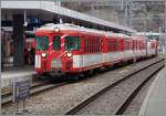 Der MGB Regionlazug 258 Zermatt - Brig beim Halt in Visp.