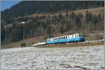 MOB ABDe 8/8 mit einem Regionalzug bei Chteau d'Oex am 23.01.2011