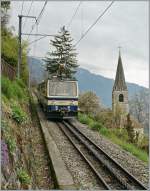 Auf 80 cm von Montreux auf den Rochers de Naye: Bei der  Wappen -Kirche von Montreux (Les Planches).