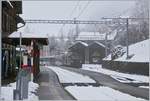 Die MOB GDe 4/4 6002 erreicht mit ihrem MOB Golden Pass Panormic auf dem Weg nach Zweisimmen das das etwas vernebelte Les Avants.