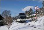 Der CEV MVR SURF ABeh 2/6 7506 auf der Fahrt nach Les Pléiades zwischen den Haltestellen La Chiesaz und Château de Blonay.