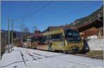 $Der MOB Bt 234 - Be 4/4 5004 - Abt 344 auf der Fahrt von der Lenk nach Zweisimmen hat verlässt Matten im Simmental.