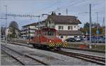 Eigens für das Umstellen des Blonay-Chamby Dampfzuges wurde die GFF Te 4/4 14 nach Palézieux gebracht.