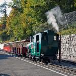 Die Heizl befeuerte BRB 15 Stadt Kanaya (Japan) steht am 30.09.2011 im BRB Bahnhof Brienz fr die nchte Fahrt zum Brienzer Rothorn bereit.