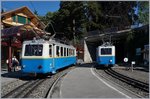 Die Bhe 2/4 204 und 203 in Glion.