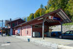 Der zb - Zentralbahn (ex SBB Brünigbahn) Bahnhof Brienz am 30.09.2011.