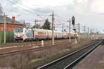 Vectron Lokomotion-Zebra 193 772-1  Viola  mit dem AKE Rheingold von Dresden Hbf ber Leipzig und Berlin nach Koblenz Hbf in Growudicke.