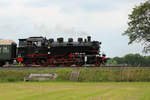 PRESS 86 333 Sonderfahrt im nassen Dreieck auf der EVB-Strecke Zeven - Tostedt, aufgenommen am 26.05.2019 in Tiste.