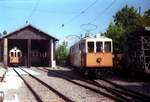 Rittnerbahn Tw 2 passiert die Remise Oberbozen 13.9.1985