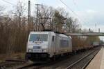 Am 16.03.2020 kam die METRANS 386 031-9 durch Tostedt, mit ein paar Container und ...