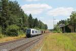 Nach dem Kopfmachen in Marktredwitz führt nun 761 004 vor 386 034 und em Elbtal Umleiter, durchfahrt Röslau in Richtung Hof.