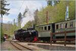 Nostalgie & Vapeur 2021 (Pfingstfestival) Die Blonay-Chamby Bahn G 2x 2/2 105 ex (SEG) rangiert in Chaulin.