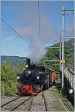 Les chemins de fer disparus - Die verschwundenen Bahnen (Zell - Todtnau 1889 - 1967) - Die SEG G 2x 2/2 105 der Blonay - Chamby Bahn erreicht mit ihrem Dampfzug von Blonay kommend Chamby.