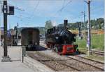 Nieten, reihenweise! Die G 2x 2/2 105 (Baujahr 1918) rangiert in Blonay.