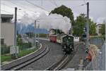 Da der zweite Dampfzug in St-Légier Gare keine Kreuzung abwarten musste, ging die Fahrt gliche weiter, die LEB G 3/3 N° und der Rhb ABe 4/4 N° 35 nehmen den Abschnitt nach Blonay in