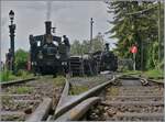 Die LEB G 3/3 N° 5 (Baujahr 1890) der Blonay Chamby Bahn ist in der Lokwartung in Chaulin angekommen und wird nun mit Kohle und Wasser versorgt.