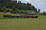 Fahrtag im Zürcher Oberland. 

Ed 3/3 401 der UeBB bei Neuthal. Juli 2023.
