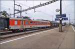 Ehemaliger Speisewagen der SBB (WR 50 85 88 - 33 502 - 8) im Swisstrainzug in Sulgen.