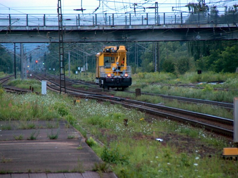 Westliches Gleisvorfeld in Naumburg (Saale) Hbf. Rechts f�hrt das Unstrutbahngleis aus dem Bahnhof; 26.07.2007